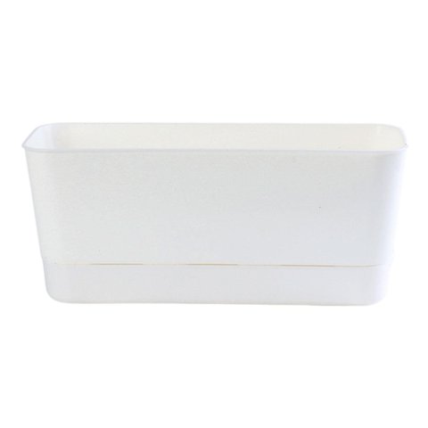 Ioensy - Maceta De Ventana Compacta Rectangular Para Jardín, Alféizar, Patio, L, Color Blanco