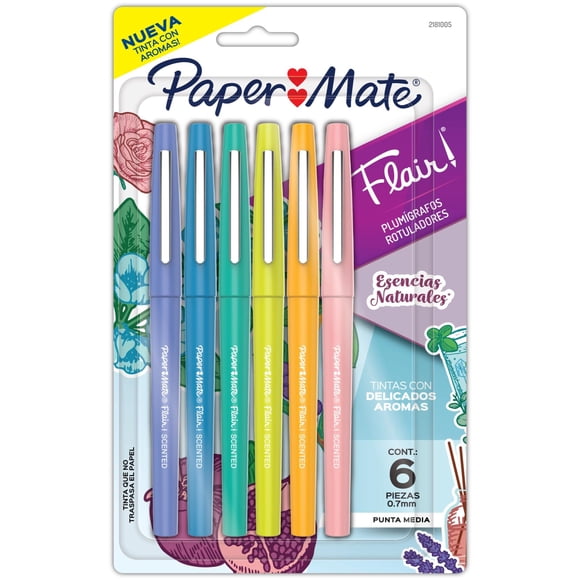 Tiralíneas Flair Aroma Esencias Naturales 6 Colores Surtidos