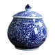 thumbnail image 2 of Floreros De Cerámica Decoración Organizador Azul Blanco Porcelana Templo Ginger Jars Floral, 2 of 3