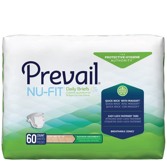 Protectores de Incontinencia Prevail Talla XL 60 unidades Máxima Absorción