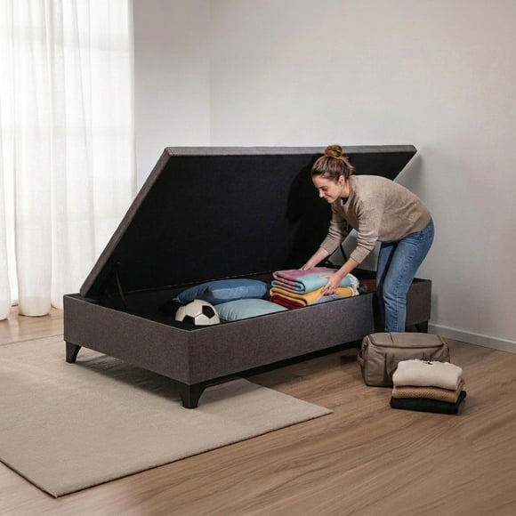 Base baul 1,5 plaza apertura horizontal 105x190 gris