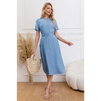 Likeshop - Vestido Largo Primavera Mujer Semi Formal Casual Con Mangas Premium323