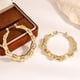 thumbnail image 2 of Aretes de Aro de Bambú Chapados en Oro de 14K para Mujer, Aretes de Aro Grandes de 5 Cm Redondos/corazón, Joyería Llamativa de Hip Hop para Fiesta, Uso Diario, 2 of 8