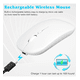 thumbnail image 3 of Mouse Inalámbrico Bluetooth Recargable con 2.4GHz – Conexión Dual, Silencioso, Ultra Delgado, Para Tablet, Laptop o PC – Color Blanco, 3 of 7