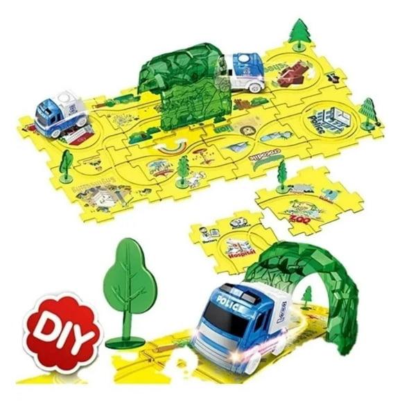 Pista De Auto Educativo, Piezas Armable Como Puzzle