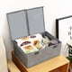 thumbnail image 5 of Cajas de almacenamiento con tapa y asa, contenedores organizadores plegables para ropa de cama, cestas cúbicas con divisor extraíble para el hogar, dormitorio, armario, oficina., 5 of 7