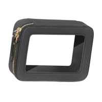 Magideal - Bolsa De Maquillaje Transparente, Organizador De Cosméticos, Organizador De Maquillaje Pequeño Con Ventana Transparente, Bolsa De Artículos De Tocador Negro