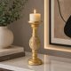thumbnail image 3 of Porta Vela Candelabro Decorativo Elegante Dorado Flor 30cm Dorado, 3 of 4