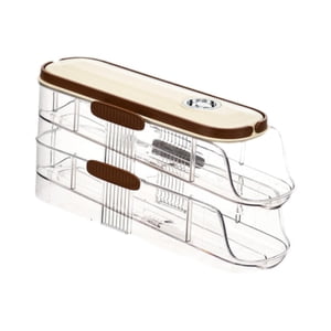 Magideal - Huevera Para Frigorífico Dispensador De Huevos Contenedor Automático De Huevos Con Ruedas De Gran Capacidad Para Frigorífico Armario Encimera Despensa 2 Niveles