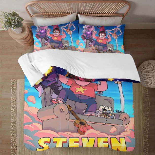 STEVEN UNIVERSE Soft3D Printed Duvet Cover Bedding Set with Comforter Cover3 Piece Set Includes Pillowcases and Cover Mhine