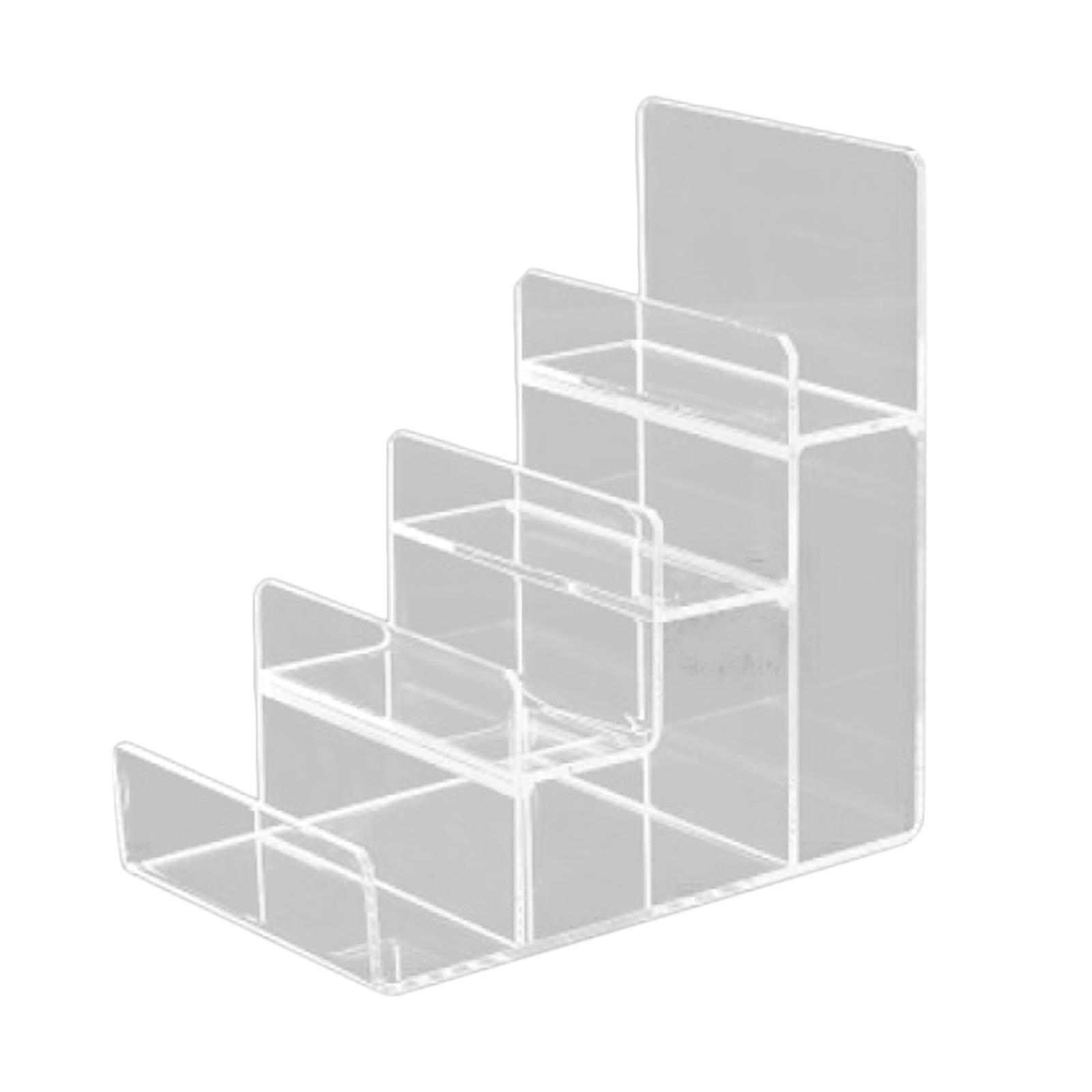 Ioensy - Soporte De Exhibición Cosmético De Los Vidrios Del Monedero Del Bolso Del Estante De Exhibición Del Elevador De Acrílico 4 Niveles
