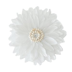 Magideal - Elegante Adorno Colgante De Pared Con Plumas, Hecho A Mano, Obra De Arte Caparazón