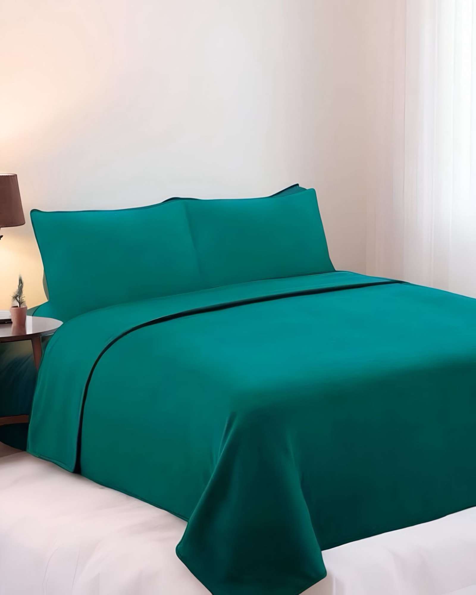 Mylhogar - Sábana De Polar Ultra Suave Máxima Calidez Y Confort Verde 2 Plazas