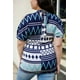 thumbnail image 4 of Blusa de Lunares con Hombros Descubiertos, Manga Corta y Lazo en la Espalda, Azul Marino/menta 2XL, 4 of 5