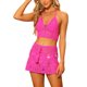 thumbnail image 1 of INSPIRE CHIC Conjunto de Cobertura de Ganchillo Bohemio para Mujer, Top sin Mangas con Aberturas y Mini Falda a Juego para Vacaciones en la Playa M Rosa Fucsia, 1 of 6