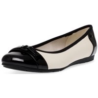 Zapatos Anne Klein Able Ballet Flat Para Mujer, Color Crema Y Negro
