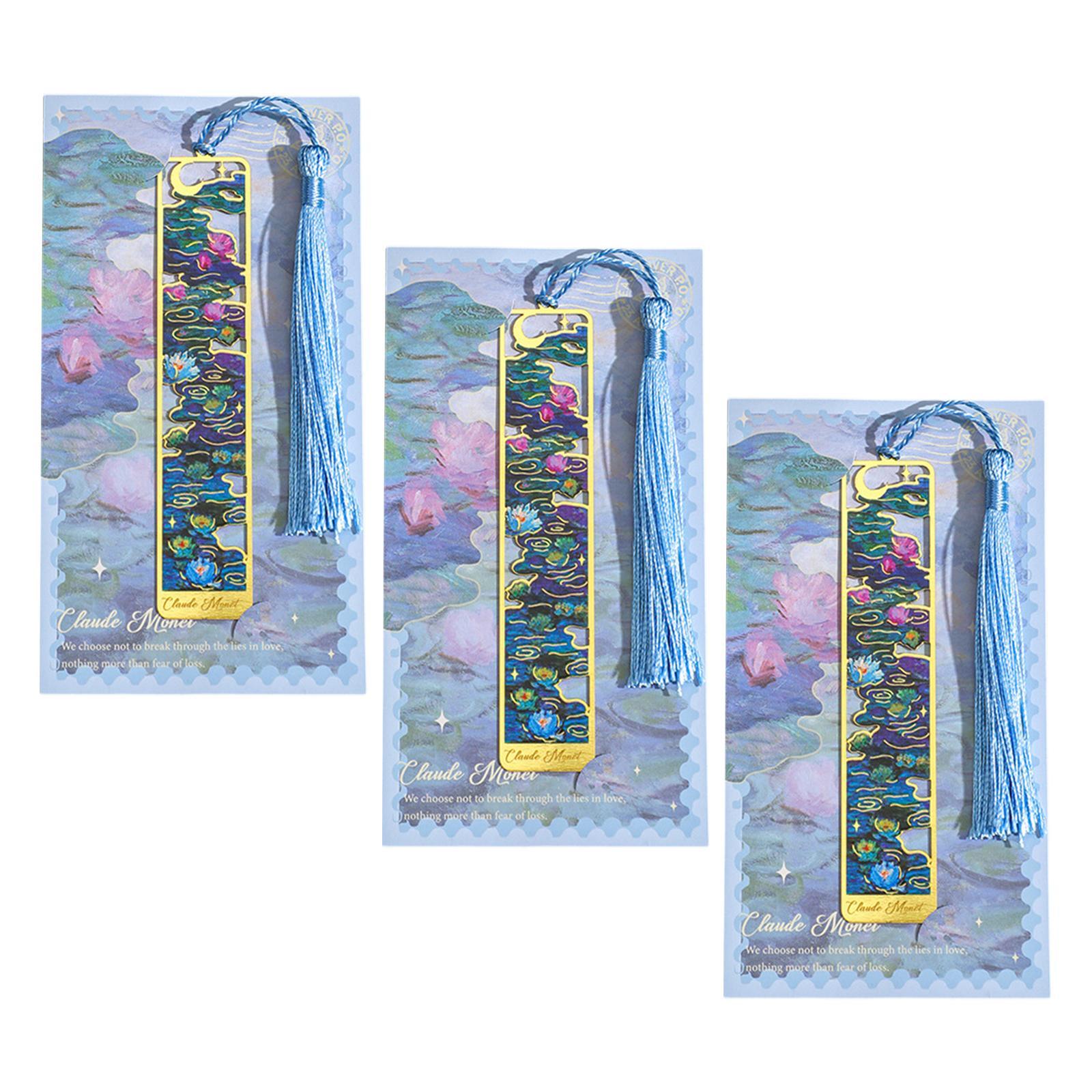 Magideal - Set De Marcadores De Páginas Con Diseño Floral Y Borlas , Loto