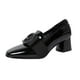 thumbnail image 2 of Zapatos De Tacón Grueso Bajo Para Mujer Punta Cuadrada De Moda Para Fiesta De Boda De Ocio 39 Negro., 2 of 3