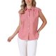 thumbnail image 4 of INSPIRE CHIC Top de Gingham para Mujer con Mangas Cortas de Trabajo Camisas de Cuadros Vintage con Botones L Rojo, 4 of 6