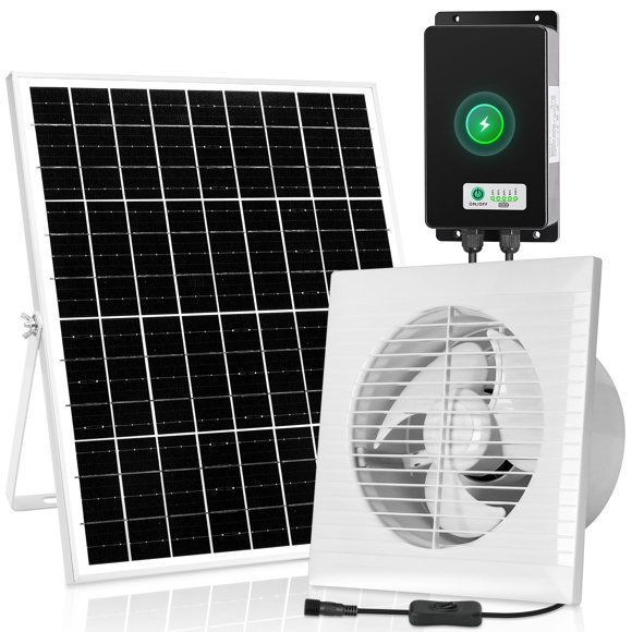 Ventilador de escape recargable con energía solar Blessny de 25 W con batería