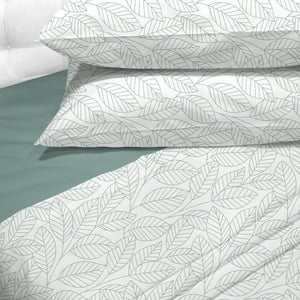 Sabanas Andes 180 Hilos Estampada Hojas Turquesa King