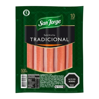 Salchicha De Pollo Y Cerdo Tradicional 10 Un 500 G San Jorge