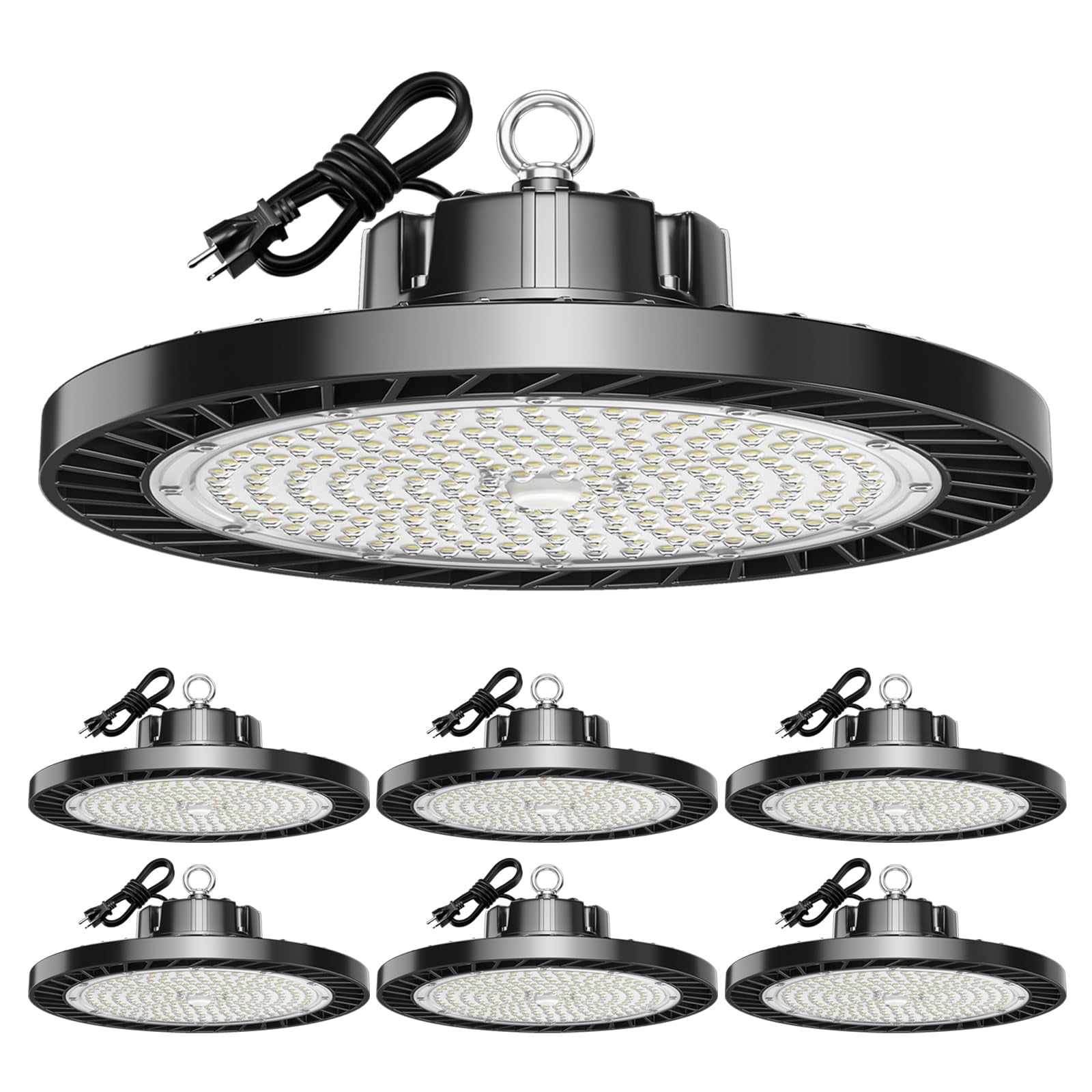 Luces Led High Bay Lvsdak Ufo, 200 W, 3000 Lm, 5000 K, Paquete De 6