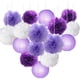 thumbnail image 1 of Juego de 16 pompones de flores de papel de seda, farolillos de papel variados, kit de manualidades para decoración de fiestas de cumpleaños con temática de lavanda y morado, baby shower, despedida de, 1 of 6