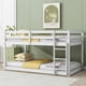 thumbnail image 1 of Solid Wooden , Solid Rubber Wooden Twin over Twin Floor Bunk Bed with Ladder ,Upper and Bottom Bed Platforms crafted with Strengthened Slats, White, 1 of 3