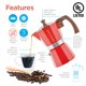 thumbnail image 3 of Máquina de café espresso GROSCHE Milano para moka, 150 ml, roja, 3 of 9