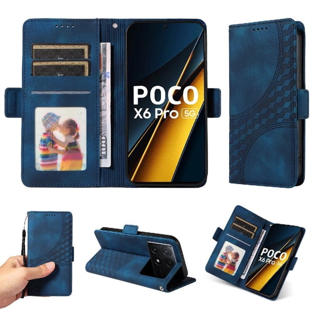 Carcasa FOXDOCK Xiaomi Poco X6 Pro de cuero PU, diseño acolchado clásico, protección contra caídas y rayones
