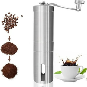 Veat00L - Molino De Café, Molino De Café Manual De Acero Inoxidable, Molino De Café De Núcleo De Cerámica, Molino De Café Ajustable, Molino De Café Manual De Oficina, Hogar Y Campamento Portátil