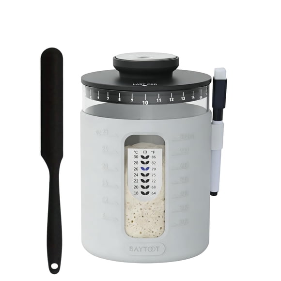 Kit De Frasco Para Masa Madre De 33 Oz Con Base De Vidrio Grueso