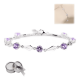 thumbnail image 1 of Pulsera de plata fina 925 amatista +caja redonda Lila #9, 1 of 3