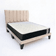 thumbnail image 1 of Cama europea 2 plazas + Colchon con respaldo y bases divididas Beige Felpa, 1 of 4