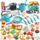 thumbnail image 1 of Juego de cocina Funpynani, 130 unidades, con ollas, sartenes y utensilios, color turquesa, 1 of 7