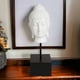 thumbnail image 3 of Cabeza Buda blanco con pedestal madera, 3 of 3