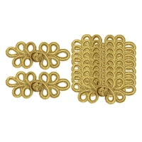 Bothyi - 10 Pares De Nudos Chinos, Botones De Rana, Sujetadores De Cierre De Costura, Capa, Traje, Abrigo Dorado