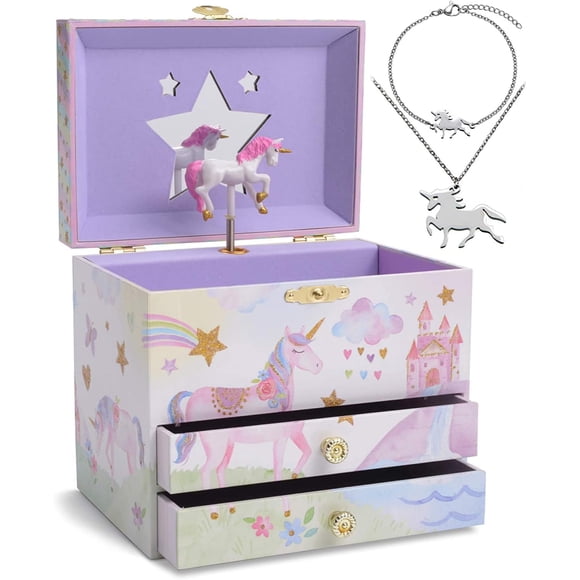 Caja de joyería Jewelkeeper Unicornio 17x13x15 cm - Set de regalo