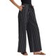 thumbnail image 4 of INSPIRE CHIC Pantalones de rayas con cordón casuales de regreso a clases para mujer, pantalones anchos de cintura alta de algodón sueltos, negro L, 4 of 6