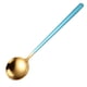 thumbnail image 1 of XmhyTop 4 piezas Cucharas Redondas de Acero Inoxidable Oro Azul, 19.5x4.5 cm - Ideal para Sopas, Guisos y Servicio Elegante en Hogar y Restaurantes, 1 of 5
