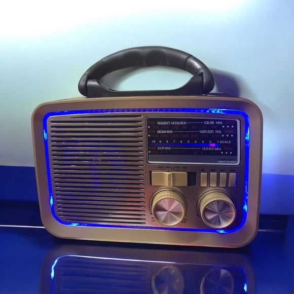 Radio Linterna Portátil Solar Bluetooth Recargable Retro Vintage