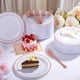 thumbnail image 4 of Platos de postre WELLIFE de plástico dorado rosa, 16 cm, 240 piezas, 4 of 7