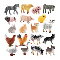 Magideal - Juego De 19 Piezas De Modelos De Animales De Granja, Figuras De Animales De Simulación Para Perros, Caballos Y Pollos, Decoración De Juguetes Educativ
