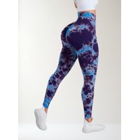 Flix Line - Leggings Deportivos Mujer Push Up Tie Dye Bicolor