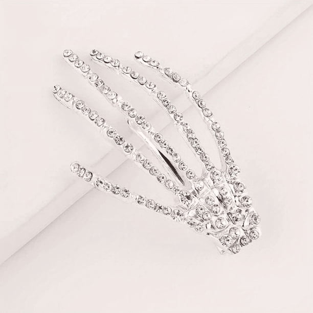 1pc Sparkling Halloween Skeleton Claw Hair Clip for Women and Girls - Perfect for Party and Costume Hair Accessories