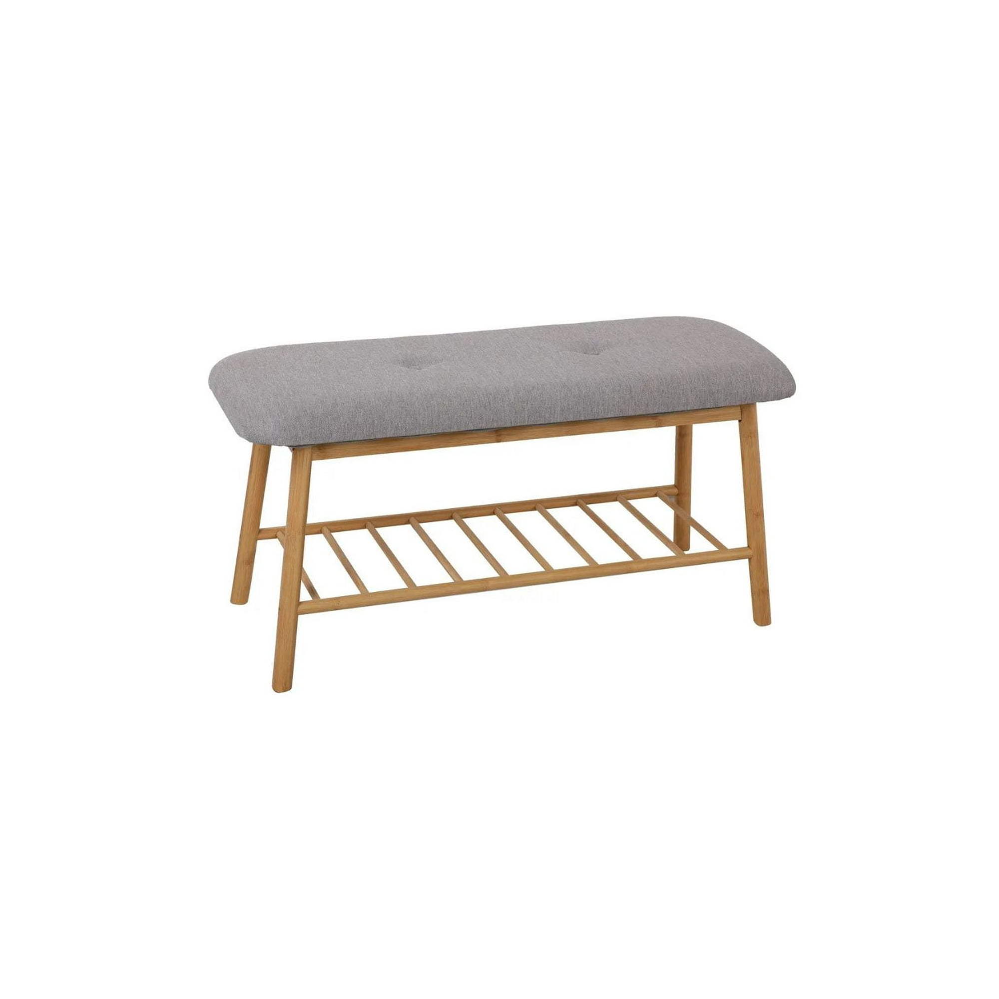 Habita2 Chile - Banqueta Multifuncional Zapatero Comfy Asiento Acolchado Tapizado - Gris