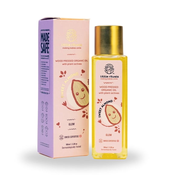 Aceite de masaje para bebé Little Rituals de almendra dulce, 100 ml, orgánico y vegano