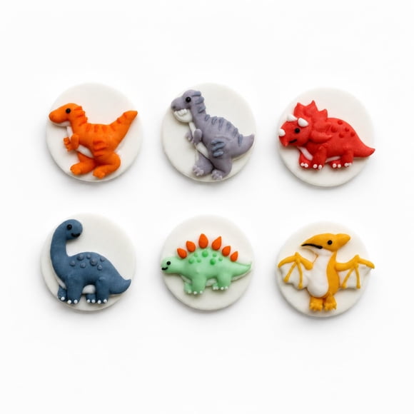 Set de 18 adornos comestibles de dinosaurios Global Sugar Art
