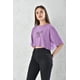 thumbnail image 1 of Polera Mujer Morada Crop Manga Corta Talla XS, 1 of 3